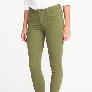 Old Navy Mid-Rise Rockstar Jeans in Olive Green